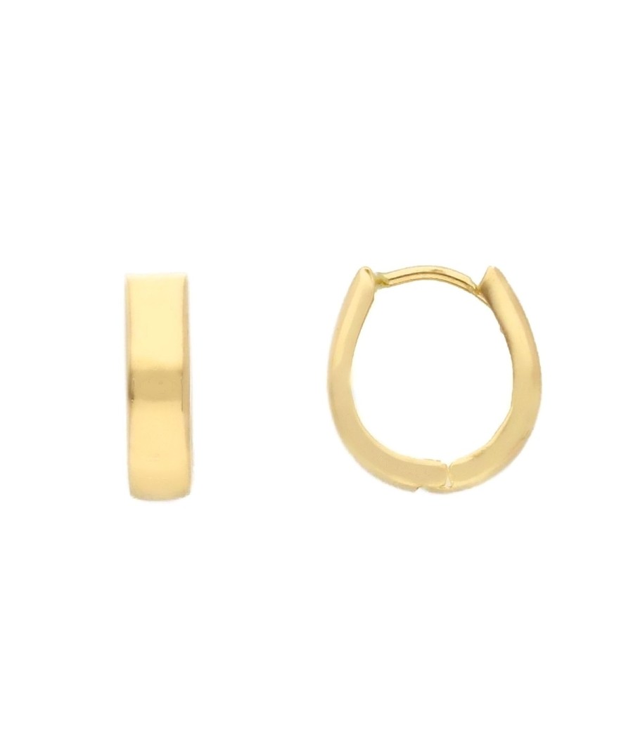Oval 14K Gold Hoop Earrings – Polished Finish