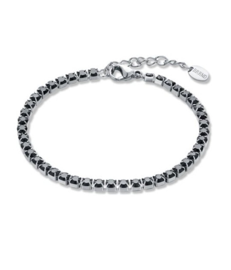 Men’s Black Tennis Bracelet – Stainless Steel & Cubic Zirconia