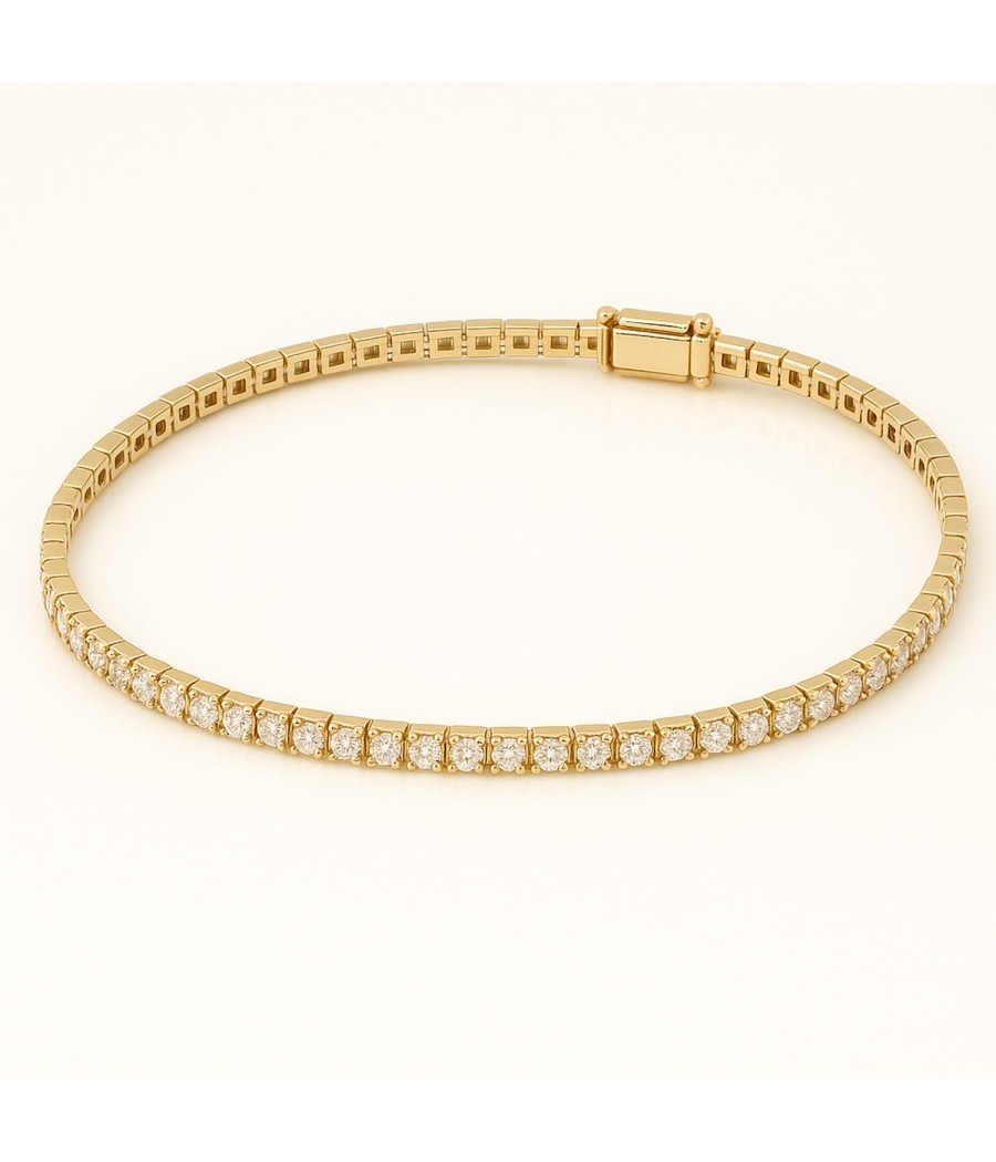14K Gold tennis Bracelet with White Zircon – 18cm | Vittas Jewels