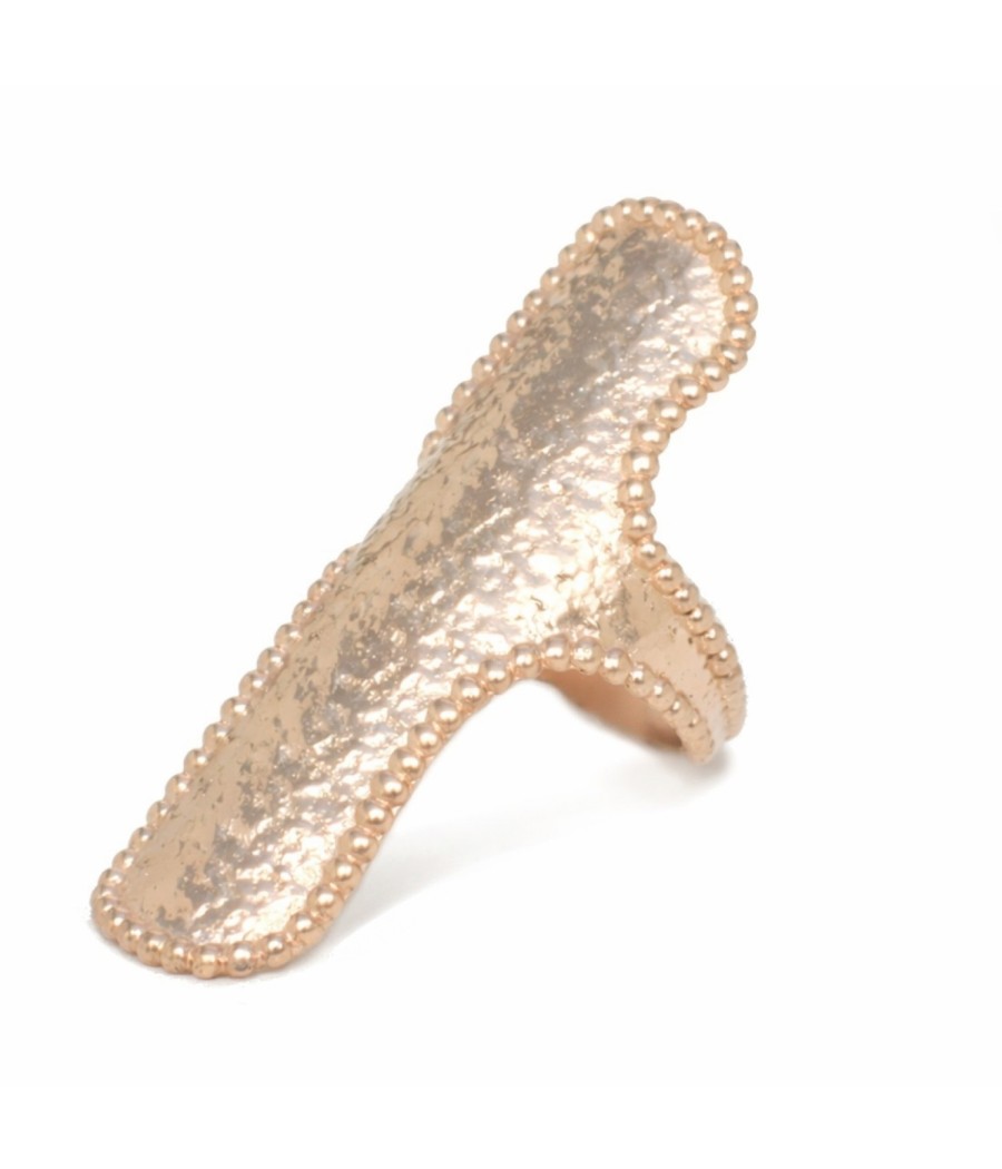 Vintage sterling silver 925 hammered ring with rose gold plating