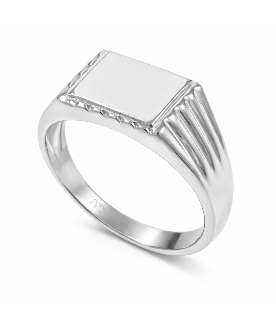 Men’s adjustable sterling silver 925 signet ring open band