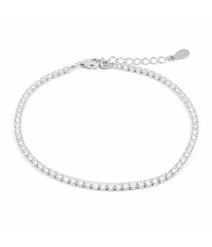 Silver 925 tennis bracelet with white zirconia and extension chain