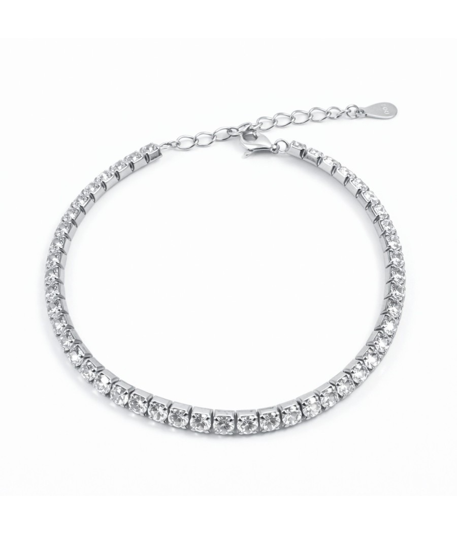 925 Sterling Silver Tennis Bracelet with White Zirconia