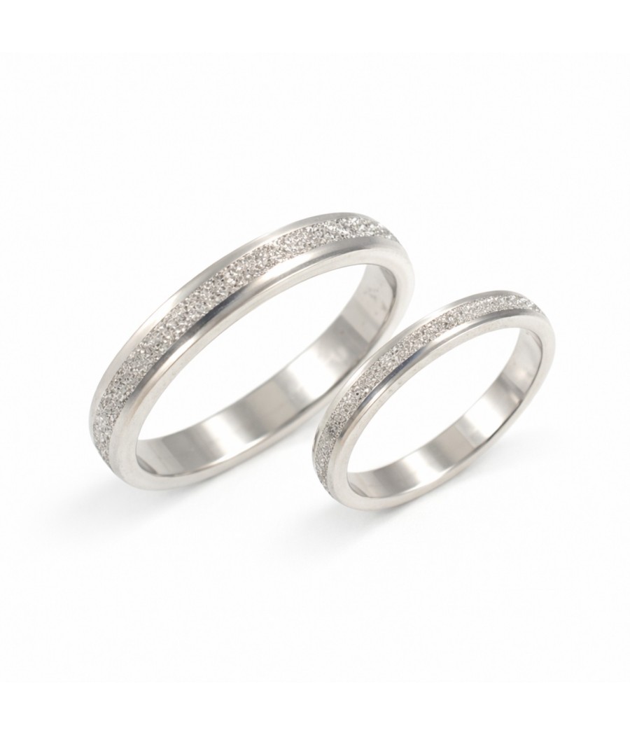 14k white gold wedding rings polished engraved design