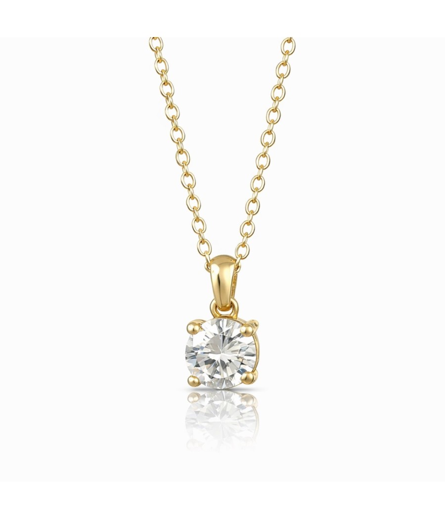 gold plated 925 silver solitaire necklace elegant minimal design