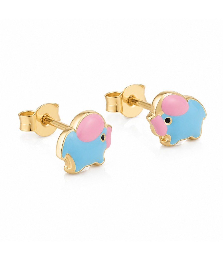 925 sterling silver elephant earrings with enamel