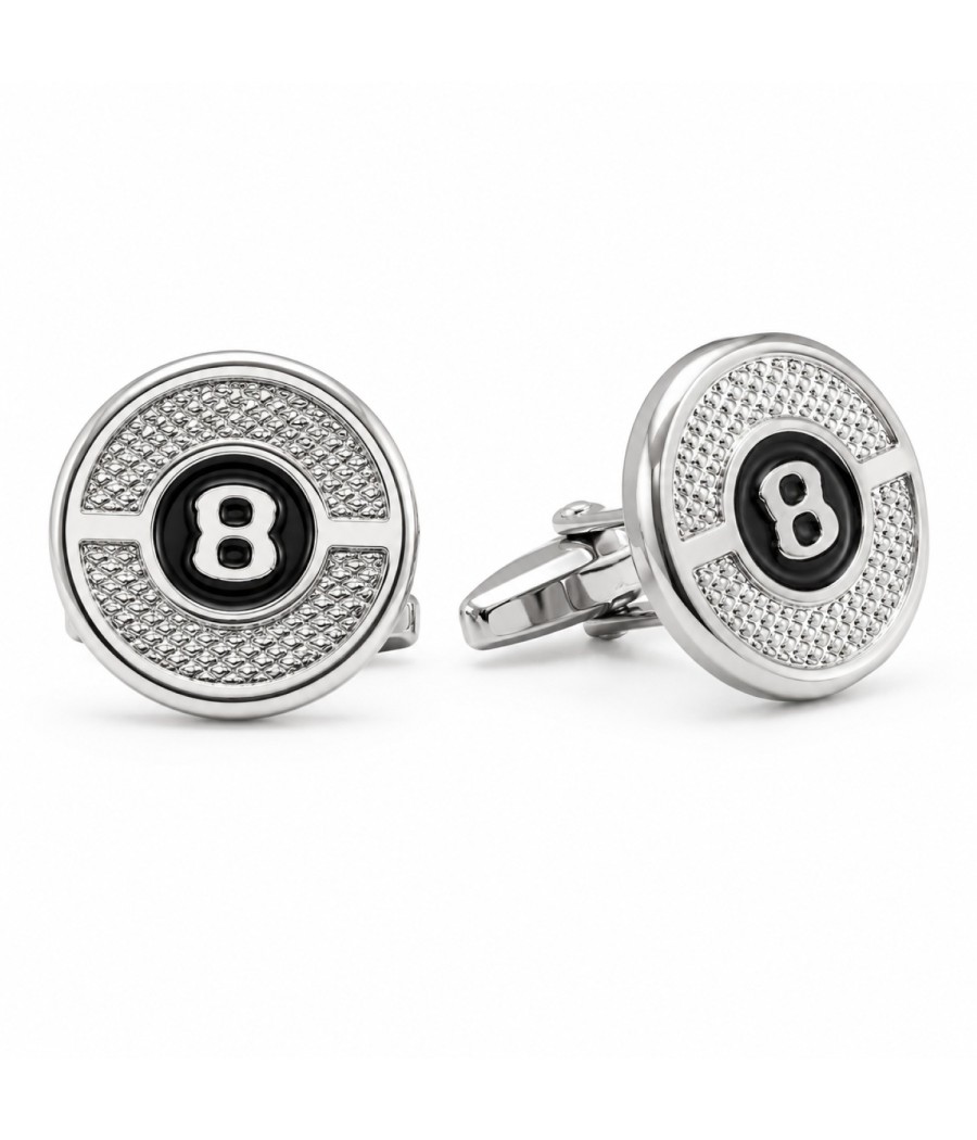 Men’s Stainless Steel Cufflinks with Letter B Monogram