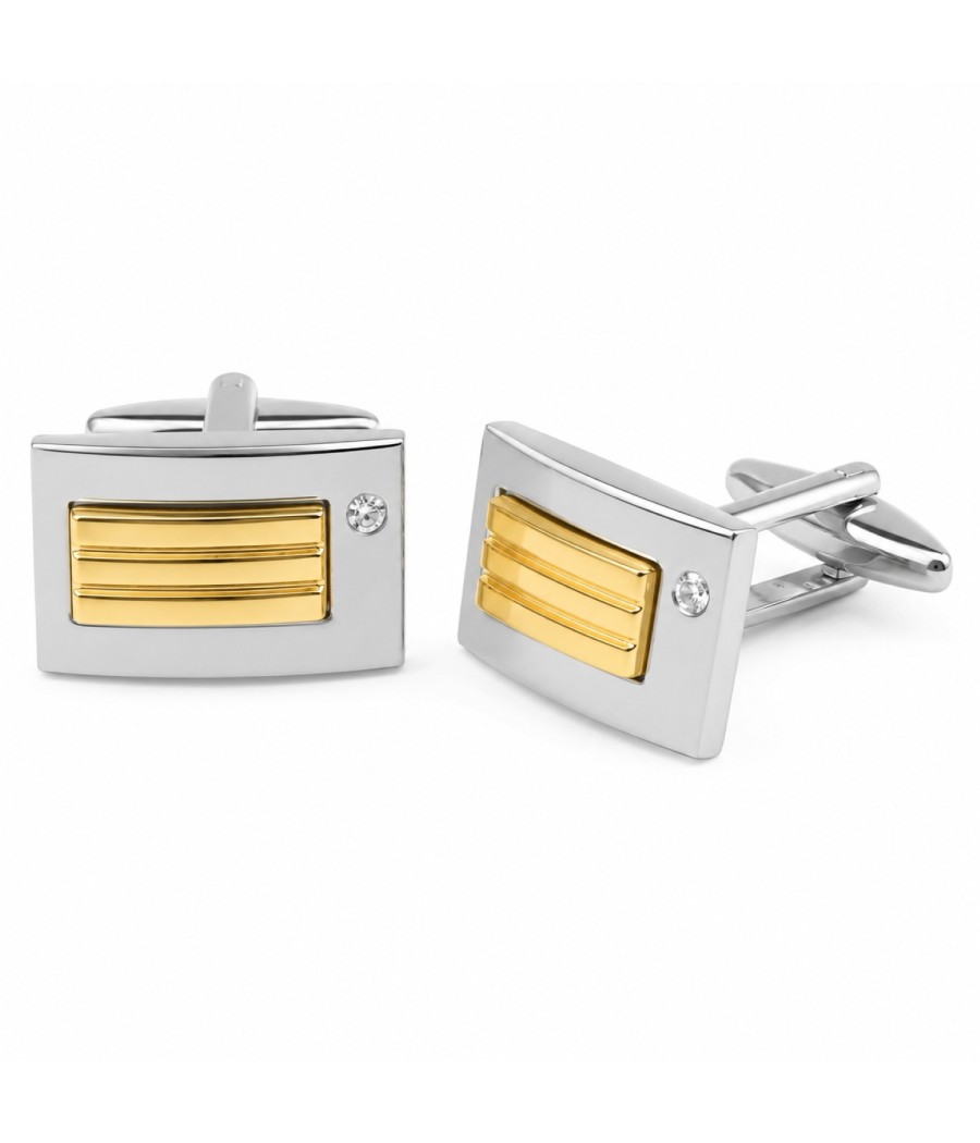Men’s silver stainless steel cufflinks made of stainless steel