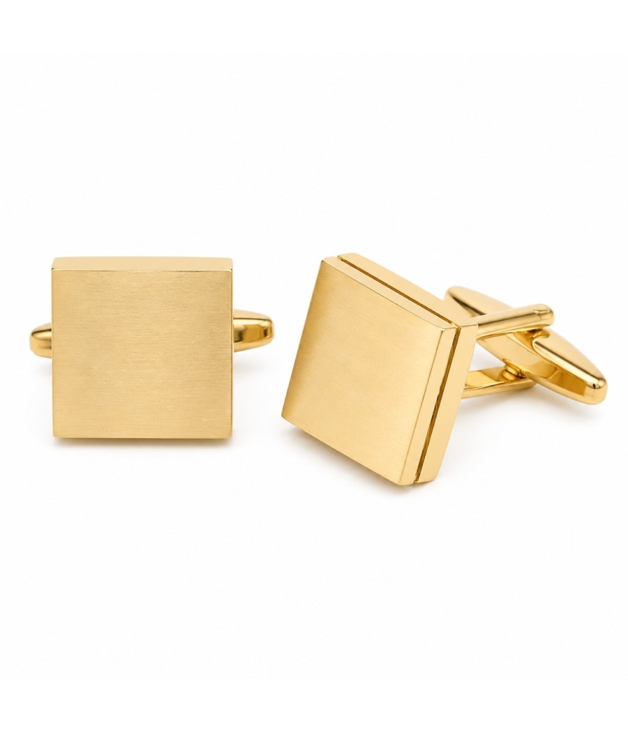 Minimal men’s gold stainless steel cufflinks