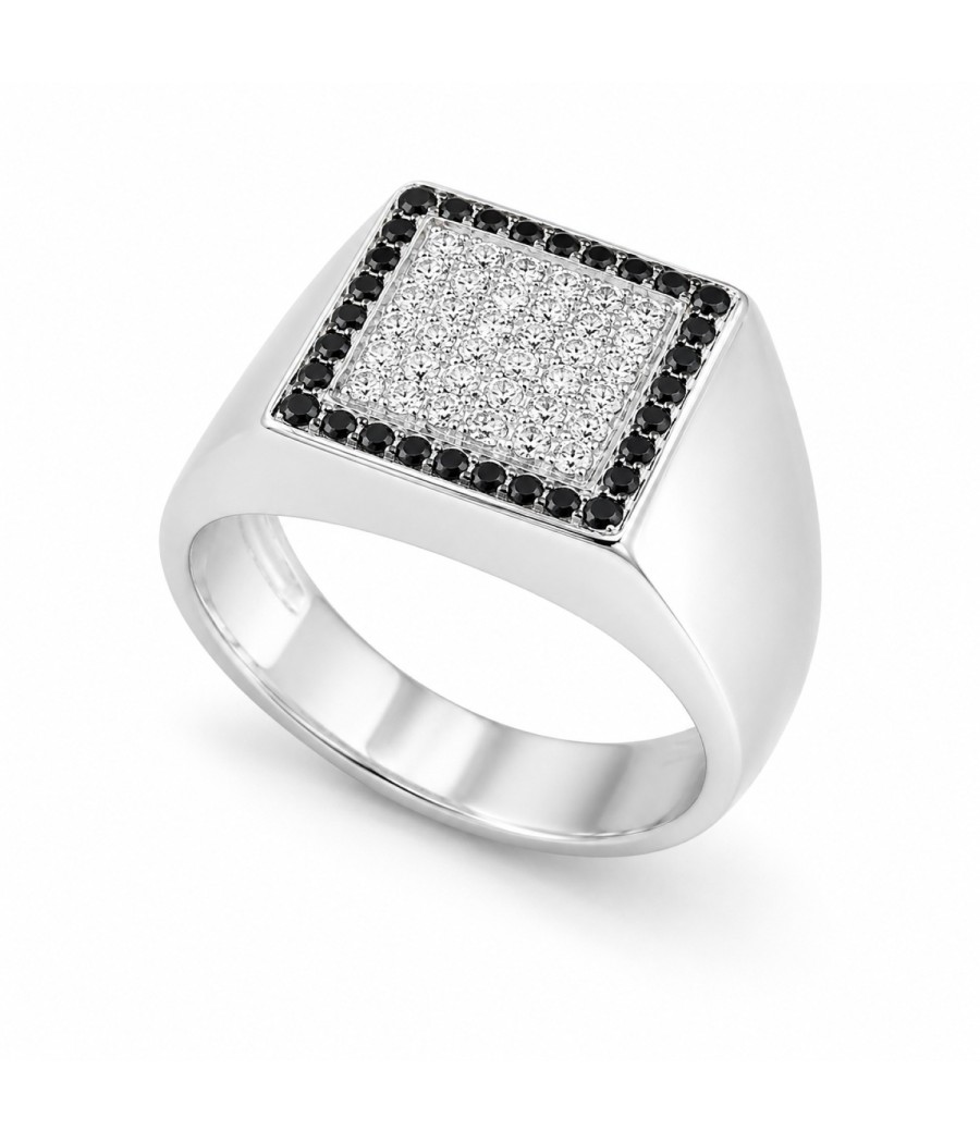 Sterling Silver Chevalier Ring with Zircon | Vittas Jewels