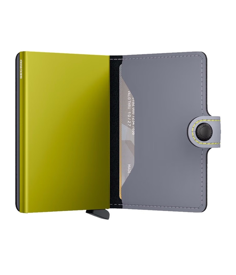 Secrid Miniwallet Matte Grey & Lime | Vittas Jewels