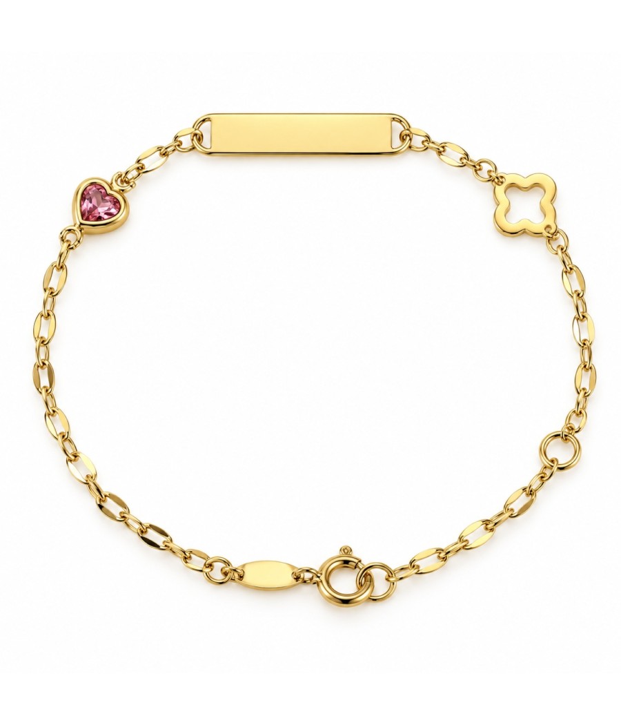Παιδική Ταυτότητα Χρυσή Κ9 με Καρδιά & Σταυρό | Vittas Jewels